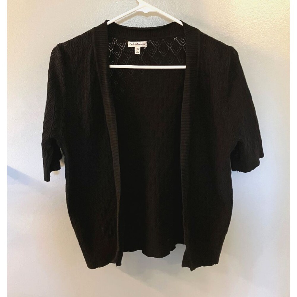 Croft & Barrow Womens Black Sweater Shrug Petite Size PM